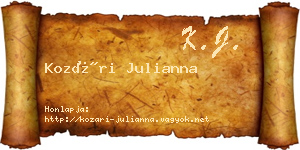 Kozári Julianna névjegykártya